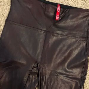Spanx Maroon Faux Leather Legging